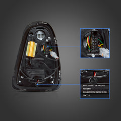 VLAND LED Taillights For 2007-2013 Mini Cooper(Hatch) R56 R57 R58 R59 With Amber Sequential Turn Signal