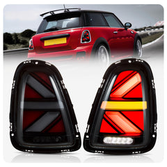 VLAND LED Taillights For 2007-2013 Mini Cooper(Hatch) R56 R57 R58 R59 With Amber Sequential Turn Signal