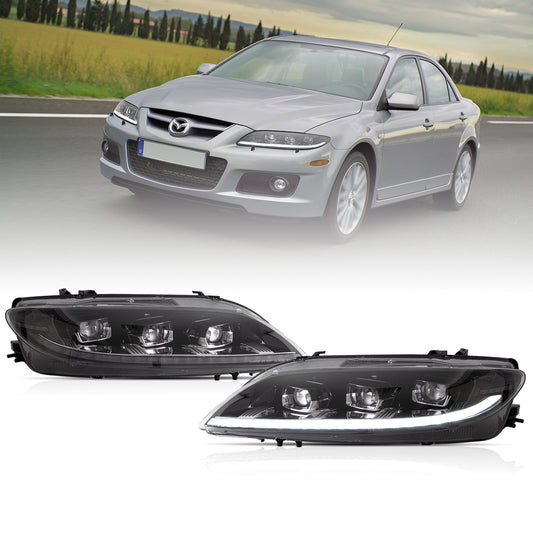 VLAND Full LED Matrix Projector Headlights 2002-2008 For Mazda 6 Assembly Front Lights