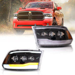 VLAND LED Headlights For 2009-2018 RAM 1500 2500 3500 with start-up blue DRL
