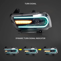 VLAND LED Headlights For Dodge Charger 2011-2014 RGB Style