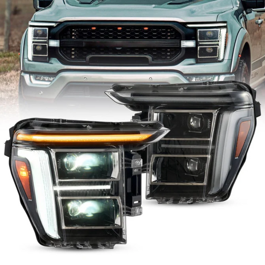 Vland Full LED Headlights For 2021-2023 Ford F150 Headlamp With Amber/White DRL Options