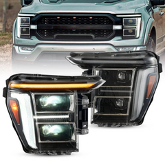 Vland Full LED Headlights For 2021-2023 Ford F150 Headlamp With Amber/White DRL Options