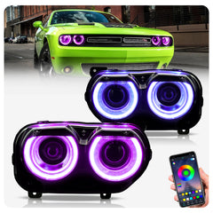 VLAND RGB DRL LED Headlights For Dodge Challenger 2015-2024