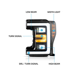 VLAND LED Headlights For 2017-2019 Ford F250 F350 F450 F550