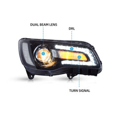 VLAND LED Projector Headlights For 2011–2023 Chrysler 300