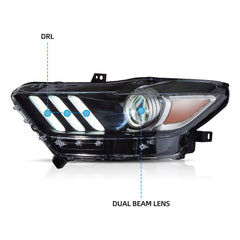 VLAND Headlights For 2015-2017 Ford Mustang (S550)