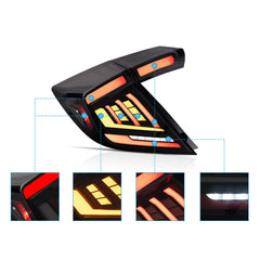 VLAND LED Taillights For 2016-2021 Honda Civic HatchBack with start-up animation