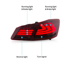 VLAND LED Tail Lights for 2013-2015 Honda Accord With Sequential Turn Signal