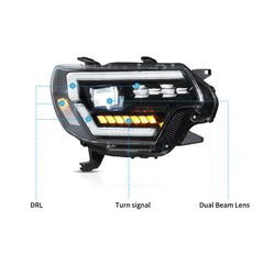 VLAND LED Headlights For 2012-2015 Toyota Tacoma with Start-up Animation