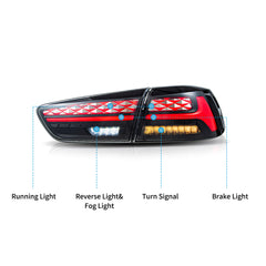 VLAND LED Tail lights For 2008-2017 Mitsubishi Lancer Sedan/EVO X Smoked