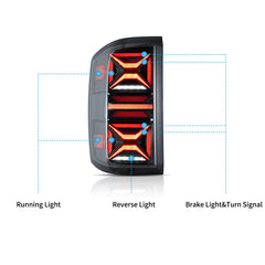 VLAND LED Tail lights For 2014-2018 Chevrolet Silverado 1500 2500HD 3500HD