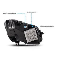 VLAND LED Headlights For 2015-2021 Mercedes Benz C-Class W205 With Blue DRL