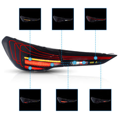 VLAND LED Taillights CSL Style For 2021-2024 BMW 4-Series M4 G22/G23/G26/G82/G83