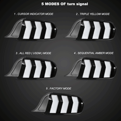 VLAND LED Taillights For 2015-2023 Ford Mustang S550 with 5 Modes turn signal