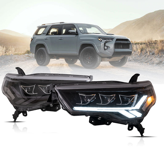 VLAND LED Projector Headlights 2014-2024 For Toyota 4Runner Assembly Sequential Turn Signal