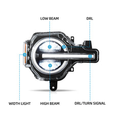 VLAND LED Headlights For Ford Bronco 2021-2026 Assembly With Amber/White DRL Options
