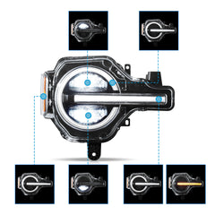 VLAND LED Headlights For Ford Bronco 2021-2026 Assembly With Amber/White DRL Options