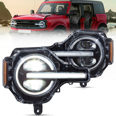 For Ford Bronco VLAND RGB LED Projector Headlights 2021-2026