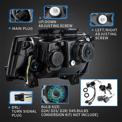 VLAND LED Headlights For Chevrolet  Camaro 2014 2015 Dual Beam Projector Assembly