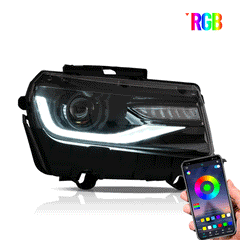 VLAND RGB style LED Headlights For Chevrolet  Camaro 2014 2015 Dual Beam Projector Assembly