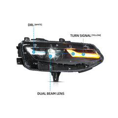 VLAND LED Headlights 2019-2024 For Chevrolet/Chevy Camaro With Dual Beam Projector Front Lights