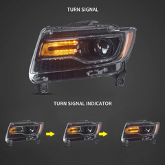 VLAND LED Headlights For 2011-2013 Jeep Grand Cherokee (WK2) W/ Startup Animation Blue DRL