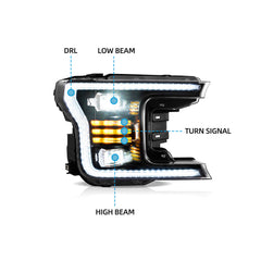 VLAND  LED Headlight+Taillight kit For Ford F150 2018-2020