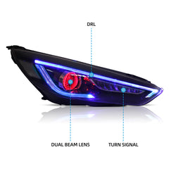 VLAND LED Headlights for 2015-2019 Ford Focus Mk III Facelift (mk 3.5)