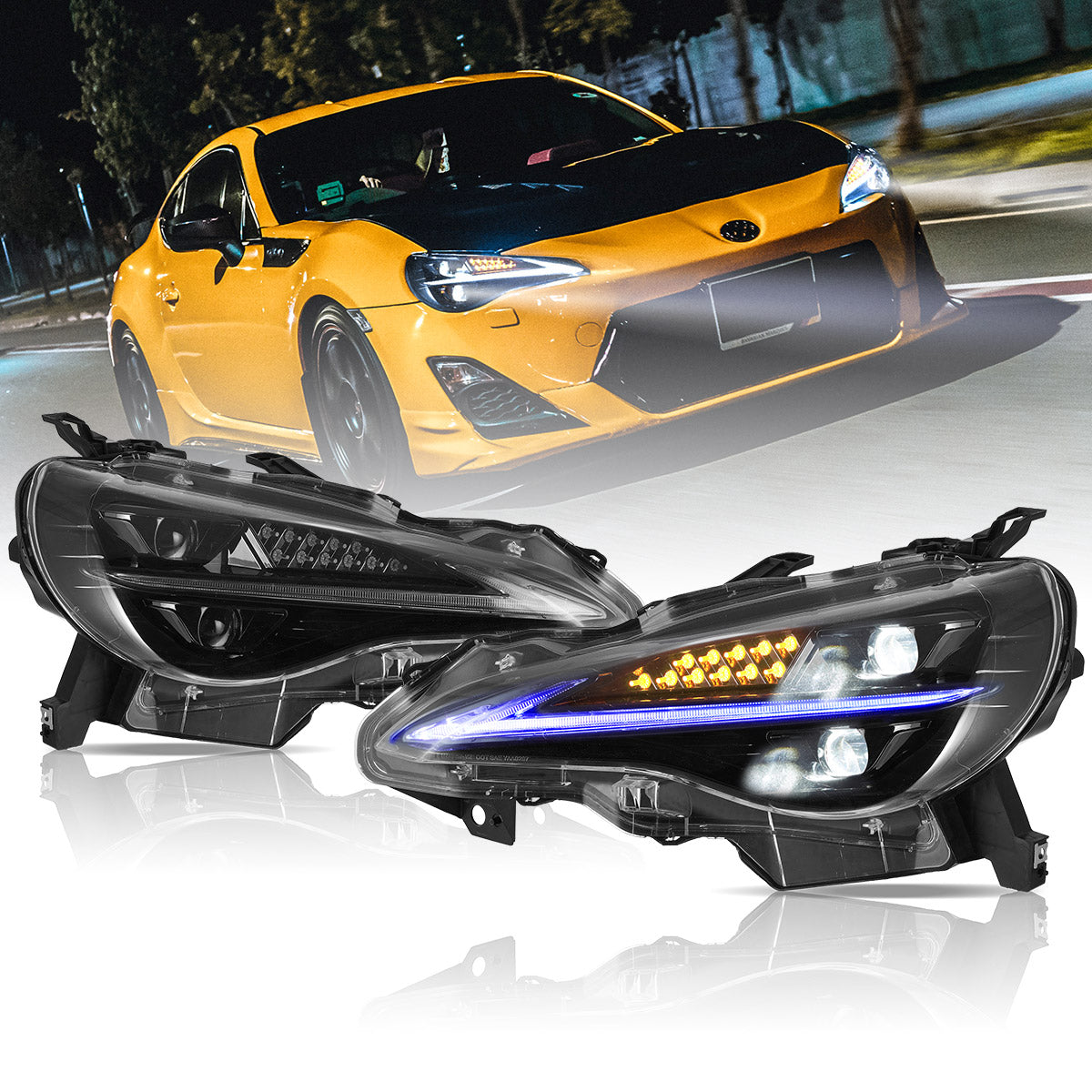 VLAND LED Dual Beam Projector Headlights For 2012-2021 Toyota 86