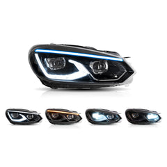VLAND LED Headlights For 2009-2014 Volkswagen Golf 6 MK6 Dual Beam Projector Aftermarket