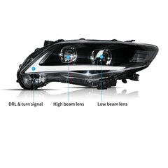 VLAND LED Headlights 2011-2013 For Toyota Corolla (E140/E150) Projector Aftermarket Front Lights