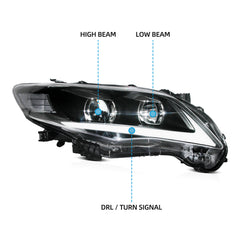 VLAND LED Headlights 2011-2013 For Toyota Corolla (E140/E150) Projector Aftermarket Front Lights