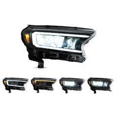 VLAND LED Reflection Bowl Headlights 2019-2023 For Ford Ranger With Sequential Indicators