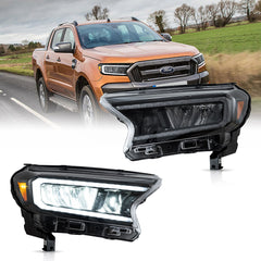 VLAND LED Reflection Bowl Headlights 2019-2023 For Ford Ranger With Sequential Indicators