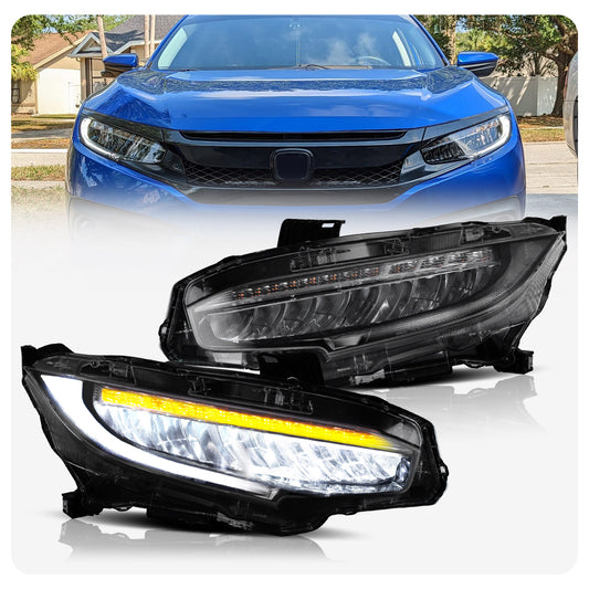 VLAND LED Headlights 2016-2021 For Honda Civic Sedan Hatchback Coupe
