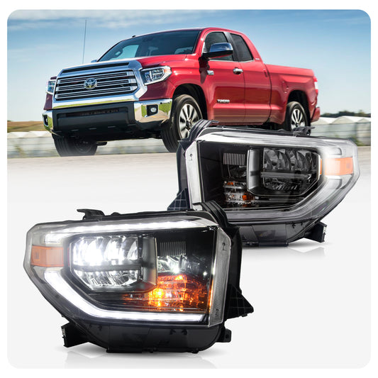 VLAND LED Headlights 2014-2021 For Toyota Tundra w/Sequential Turn Signal Front Lights