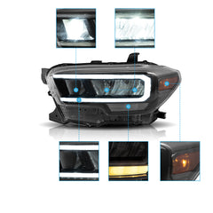 Vland For Toyota Tacoma 2016-2023 LED Reflection Bowl Headlights Assembly