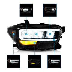 Vland For Toyota Tacoma 2016-2023 LED Reflection Bowl Headlights Assembly