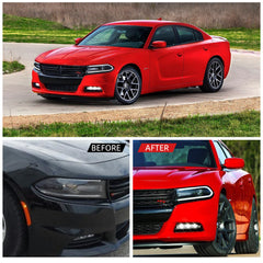 VLAND LED Projector Headlights 2015-2023 For Dodge Charger Dual Beam