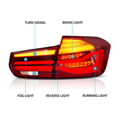 VLAND LED Tail Lights For 2012-2019 BMW 3 Series F30 With Sequential Amber Turn Signal