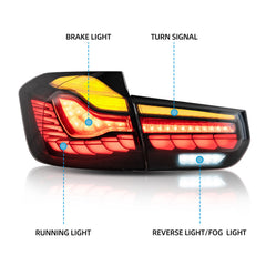 VLAND LED Tail Lights For 2012-2019 BMW 3-Series F30 F35 F80 with Sequential turn signal