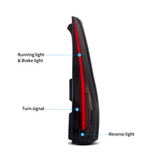 VLAND LED Tail Lights For Cadillac Escalade / ESV 2007-2014 with Sequential Turn Signal