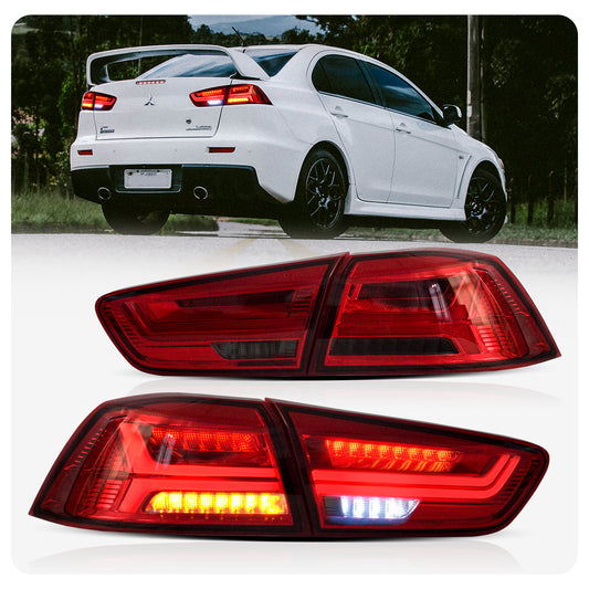 VLAND LED Tail Lights 2008-2017 For Mitsubushi Lancer / EVO X Rear Lights Assembly With Sequential Turn Signal
