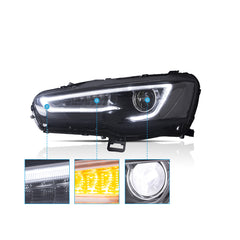 2008-2017 For Mitsubishi Lancer & EVO X VLAND LED Headlights Audi Style