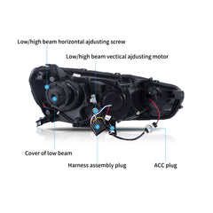 2008-2017 For Mitsubishi Lancer & EVO X VLAND LED Headlights Audi Style