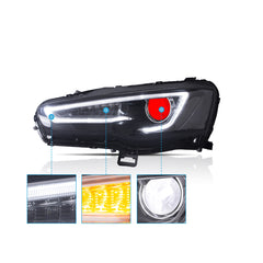 2008-2017 For Mitsubishi Lancer & EVO X VLAND LED Headlights Audi Style