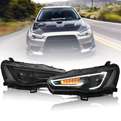 2008-2017 For Mitsubishi Lancer & EVO X VLAND LED Headlights Audi Style