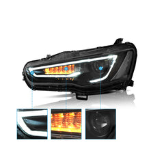 2008-2017 For Mitsubishi Lancer & EVO X VLAND LED Headlights Audi Style