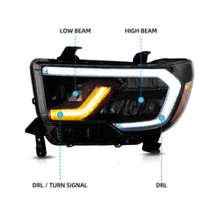 VLAND LED Headlights For  2007-2013 Toyota Tundra & 2008-2020 Sequoia